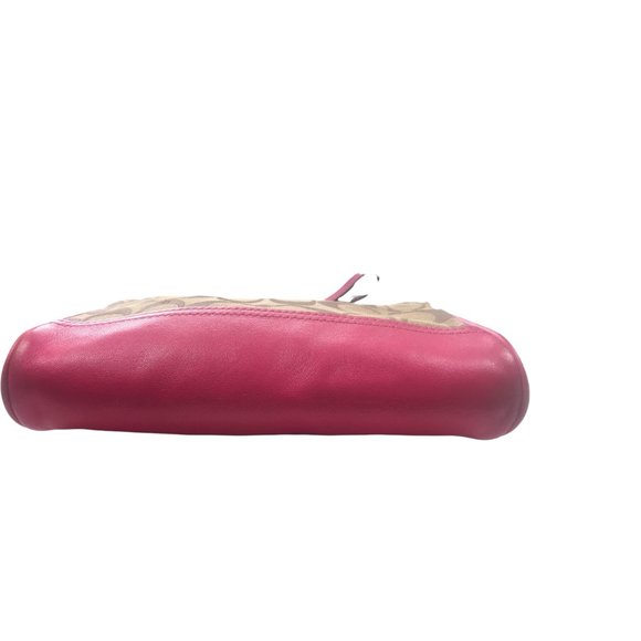 COACH Hot PINK LEATHER Signature LOGO CLUTCH WRISTLET - Picture 4 of 8